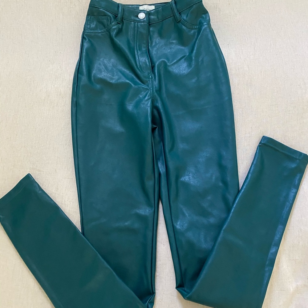 New/ Green faux leather pants
